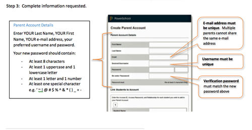 Screenshot of Powerschool credentials login 